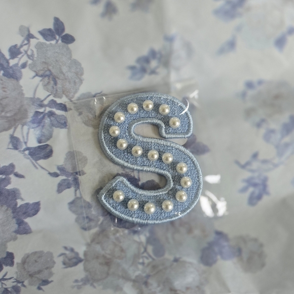 Blue Pearl Letter Patch - Picture 1 of 4